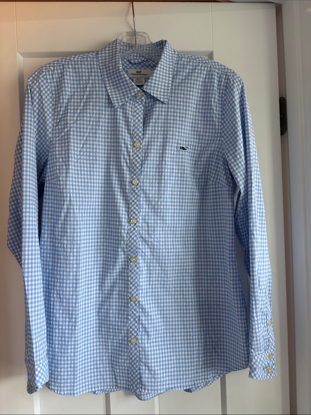 Vineyard Vines Light Blue Gingham Button-Front Shirt